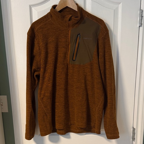 Eddie Bauer fleece cloud layer 1/4 zip pullover burnt orange - Picture 2 of 6
